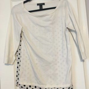 White House Black Market Polka Dot Wool Blend Sweater, Sz M